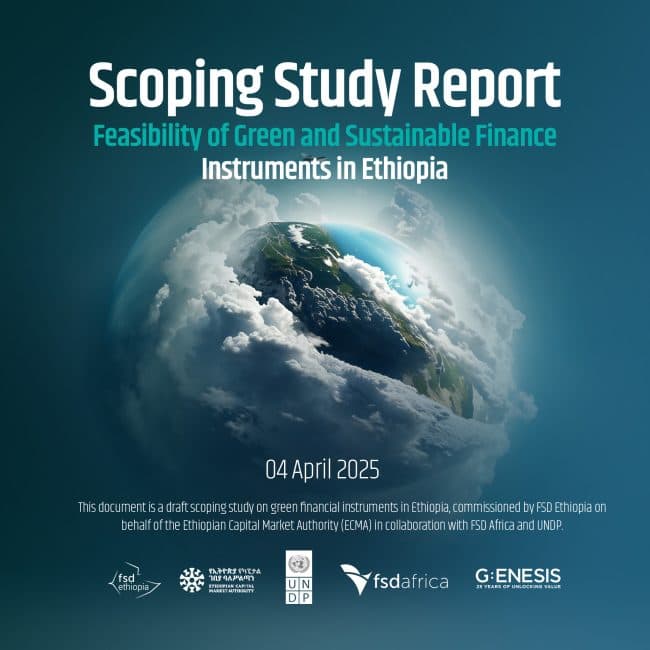 Scoping Study Report: Feasibility of Green and Sustainable Finance Instruments in Ethiopia publication cover